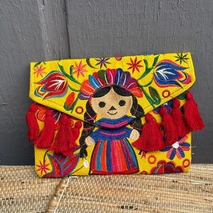 Colorful Embroidered Mexican Style Crossbody Bag NWOT